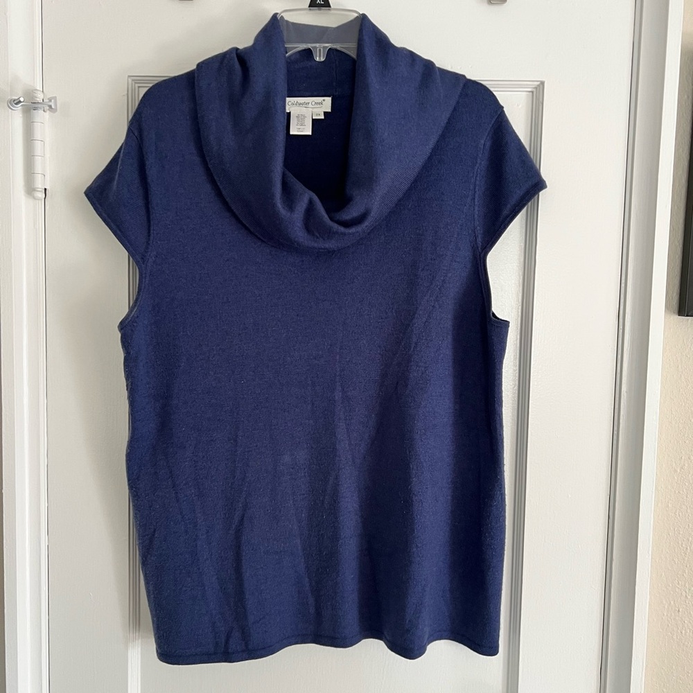 Women's Blue Cowl Neck Sweater size 2X